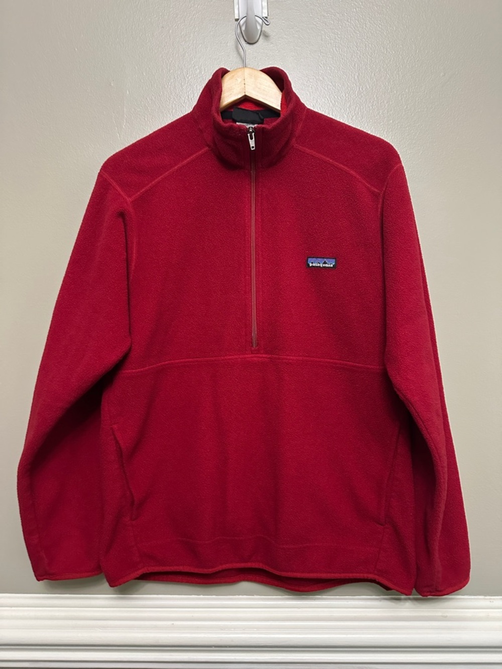 Men’s Patagonia Synchilla red fleece pullover jacket Sz M
